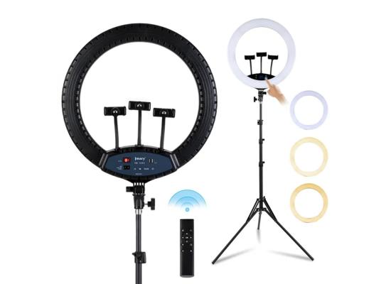 Jmary FM-19RS 19 Inch LED 60W Selfie Ring Light LCD Display Touch Screen Dimmable Light Makeup Ring Light without Tripod Stand